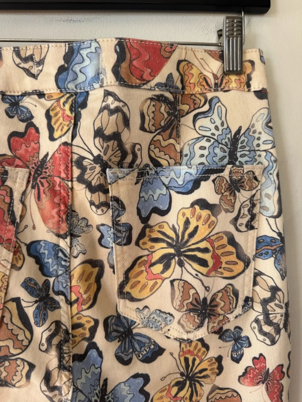 NWT Free People Just Float On Butterfly Print Flare Jeans 28 Boho Festival - Picture 10 of 11